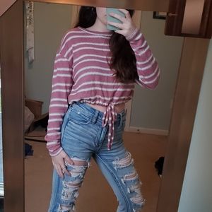 Light pink and white sweater